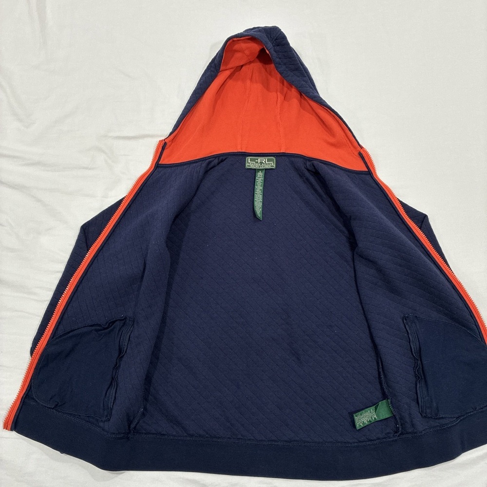 Womens Lauren Ralph Lauren Active‎ Jacket Size Small Blue/Orange Hooded Quilted - Picture 7 of 16